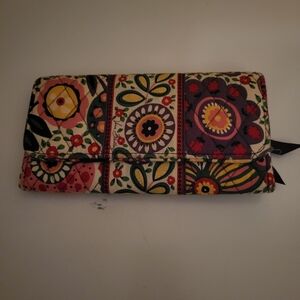 Vera Bradley Mod Flowers Quilted Accordion Wallet Colorful Large Pretty Floral